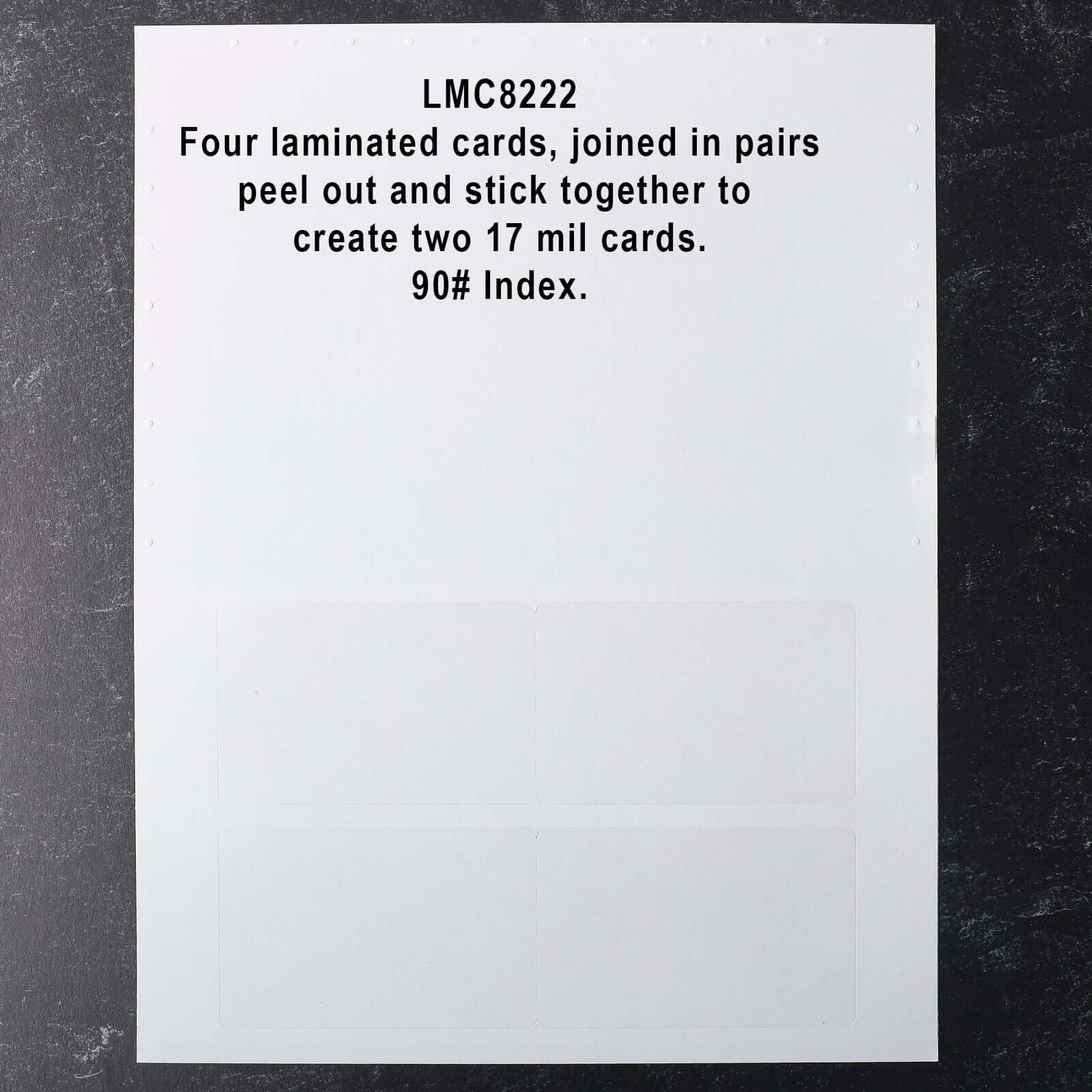 2 up Laminated Fold Over Butterfly Style Membership ID Card on 8.5 x 11 - 4