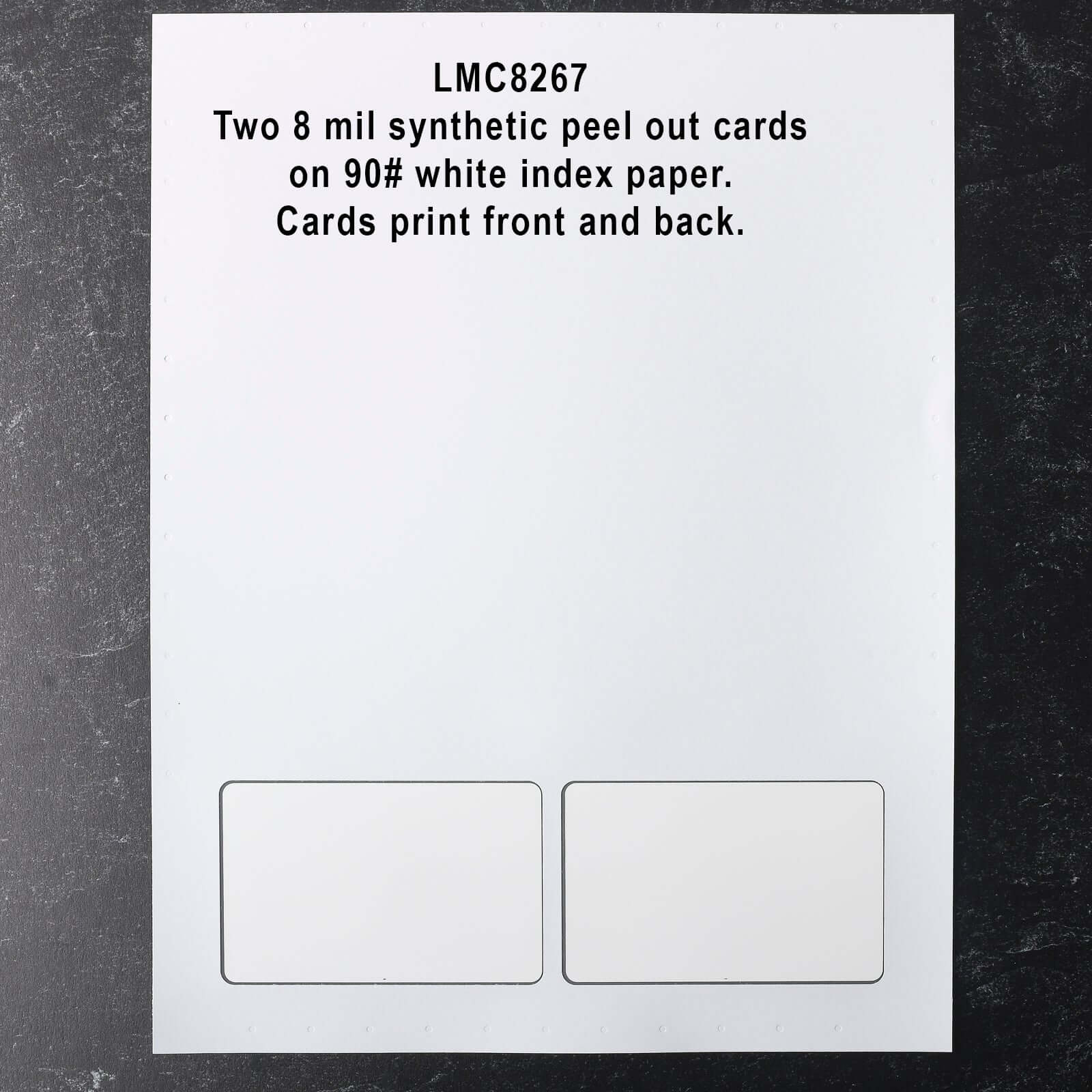 LMC8267 two card 8 mil DocuCopy Laser Membership Cards peel cards