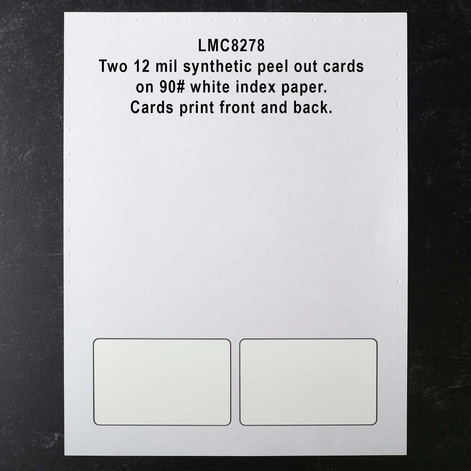 LMC8278 2 card 12 mil Laser Membership Cards paper