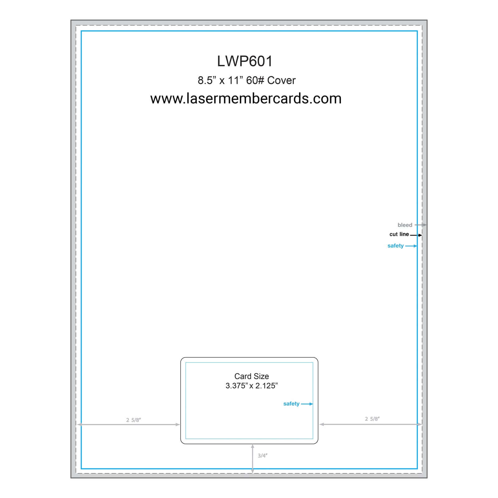 LWP601 Laser Membership Cards for Printers full sheet layout
