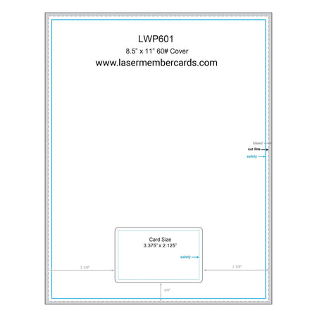LWP601 Laser Membership Cards for Printers full sheet layout
