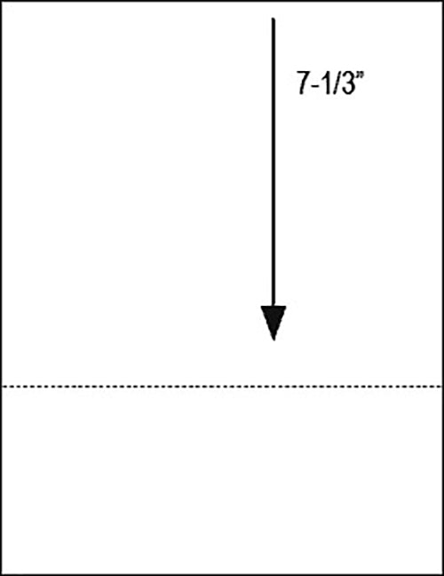 8.5 x 11 20# blank perforated paper with one full horizontal micro perforations.