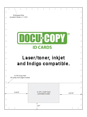DocuCopy Punch Out Style 1-up Blank Membership ID Card