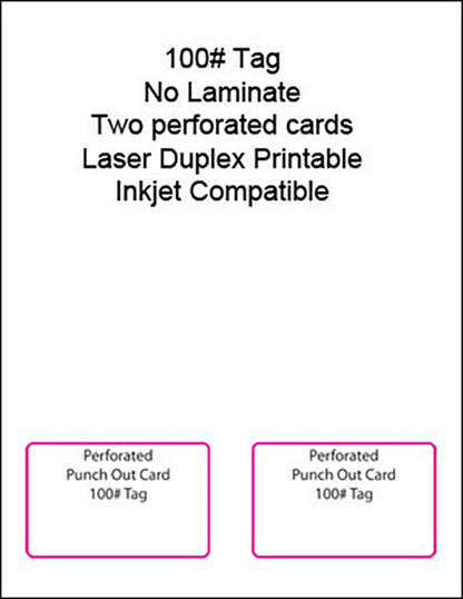 2-Up 100# Tag Membership ID Card