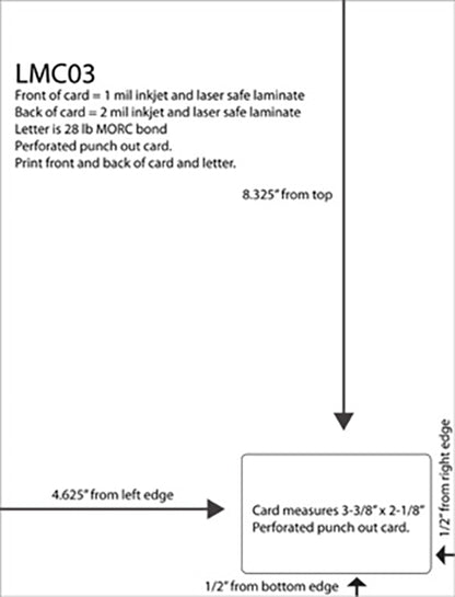 1-Up Laminated - Laser and Inkjet Perforated Membership ID Card