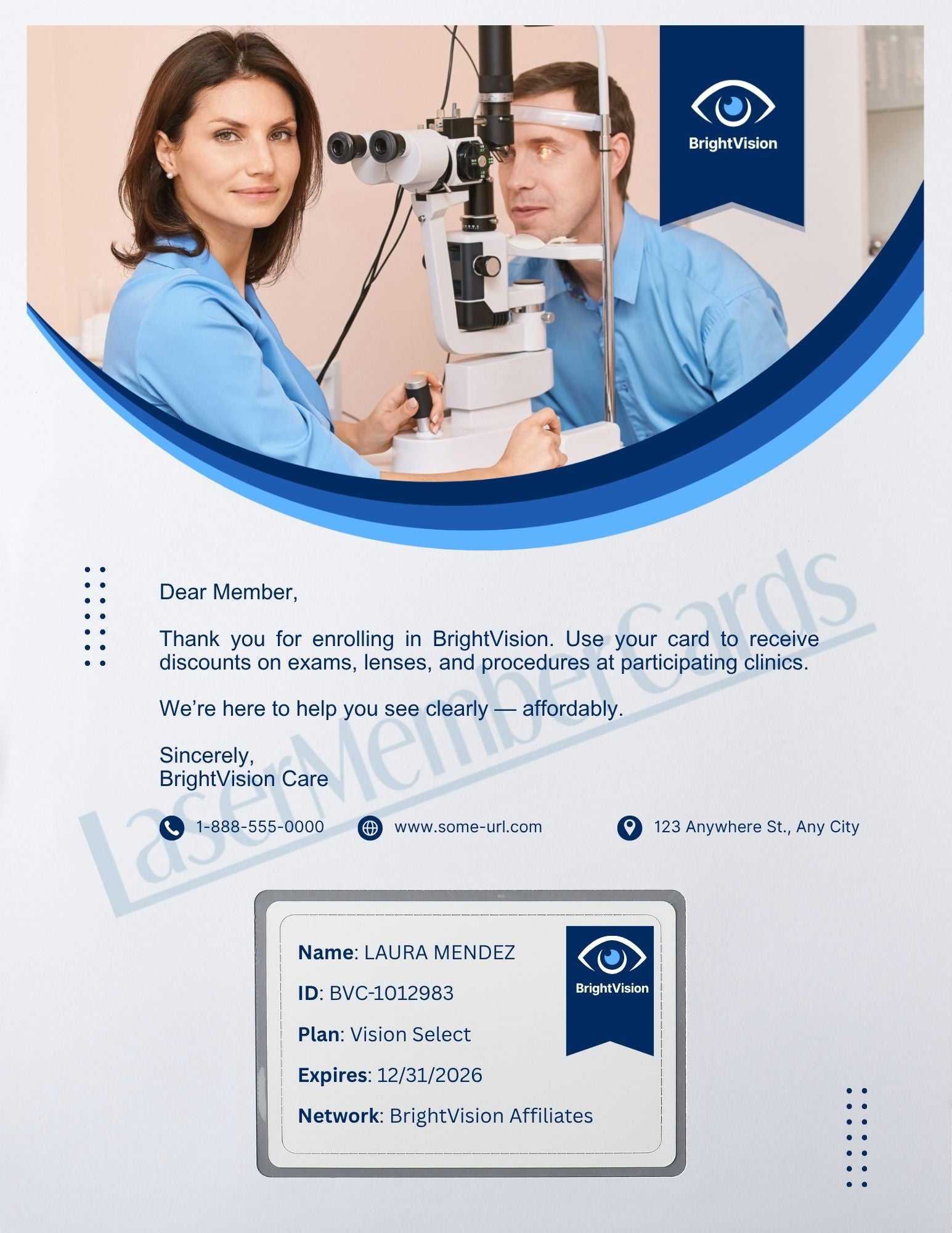 LMC1001-CP Custom Printed Member Cards - Laser Member Cards LLC