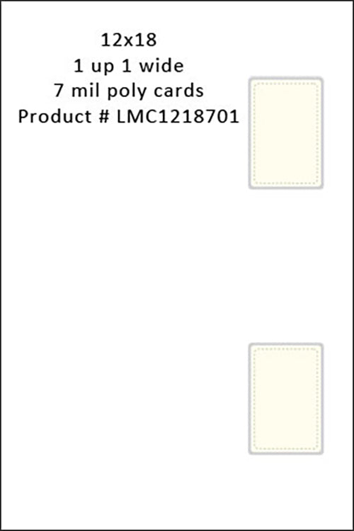 Premium Polyester ID Cards #977. Click Saver 1 up 2 wide 12 x 18 Blank ...
