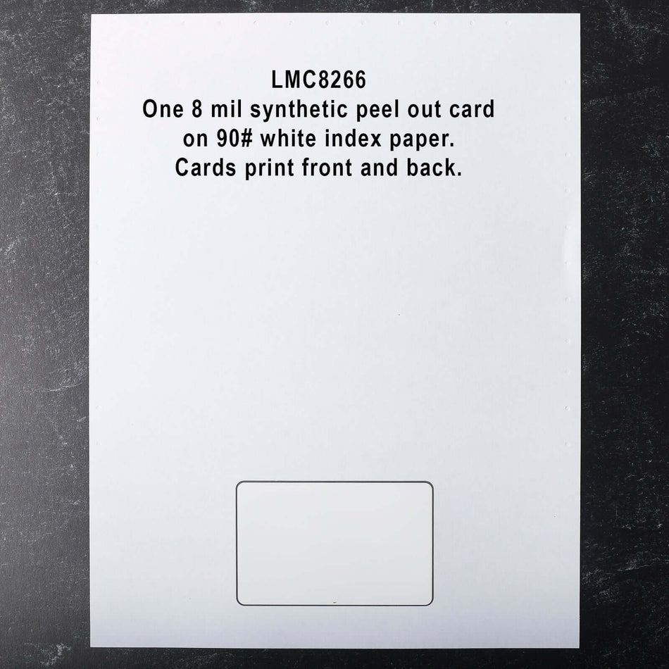 8266 Laser Membership Cards for Printers full sheet