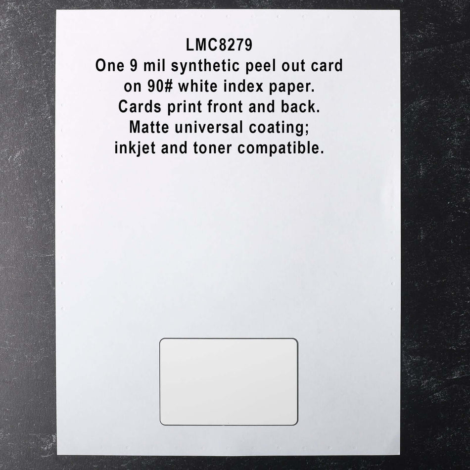 9 mil 1-up Matte Universal Blank Membership ID Card - 2