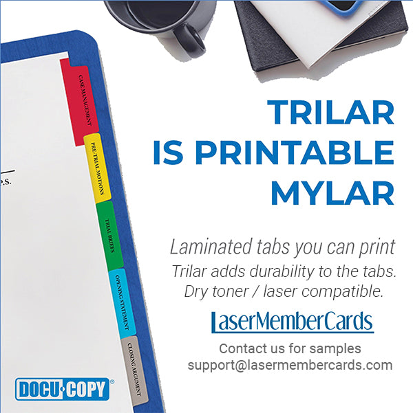 DocuCopy 199830229 Clear Trilar Copier Tabs, Copy Tabs - Made to Order