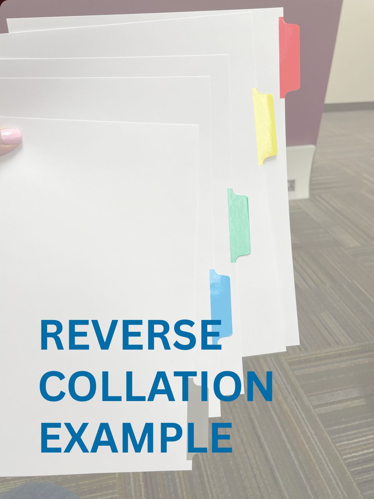 Collate Reverse Order DocuCopy 1003 Paper Copier Tabs, Copy Tabs