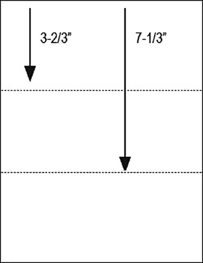 8.5 x 11 20# blank perforated paper with two full horizontal micro perforations.