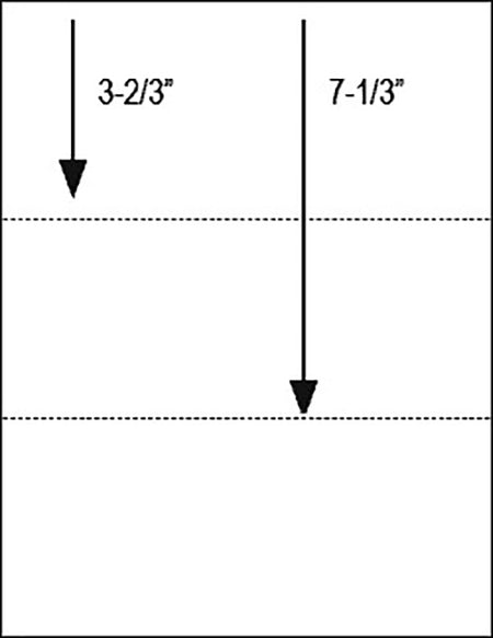 8.5 x 11 24# blank perforated paper with two full horizontal micro perforations.
